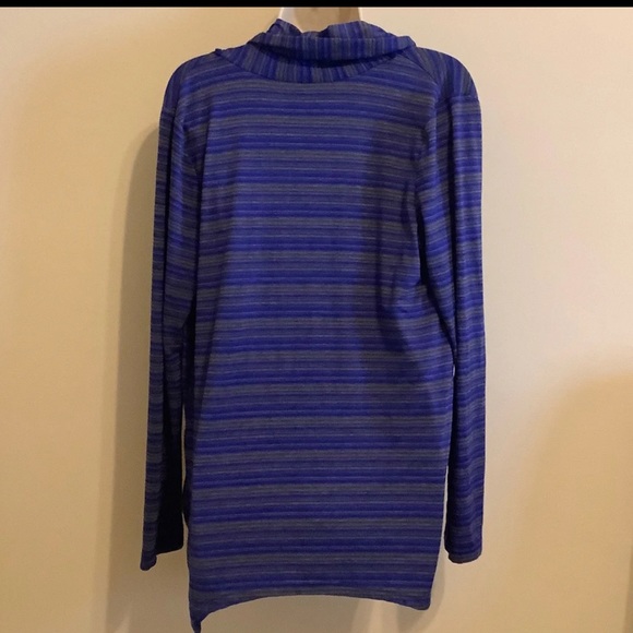 41 HAWTHORN Women’s Cardigan Concord Striped Draped Pocket Sweater blue & gray - Picture 3 of 8